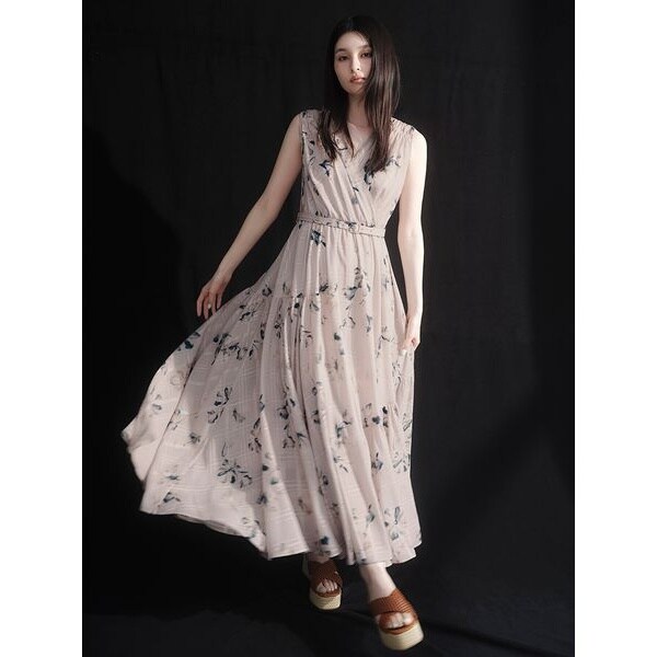 フラワープリントカシュクールワンピース／接触冷感 | フレイ