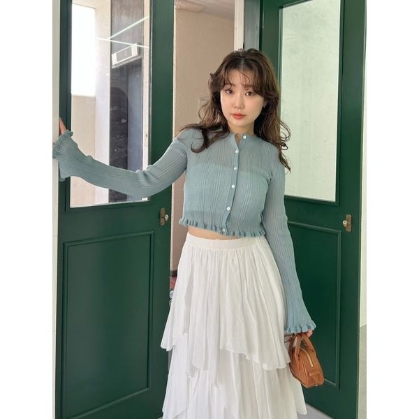 新品♡フレイアイディー　ドライタッチセミシアーカーディガン　ウォッシャブル ドライタッチセミシアーカーディガン／ウォッシャブル