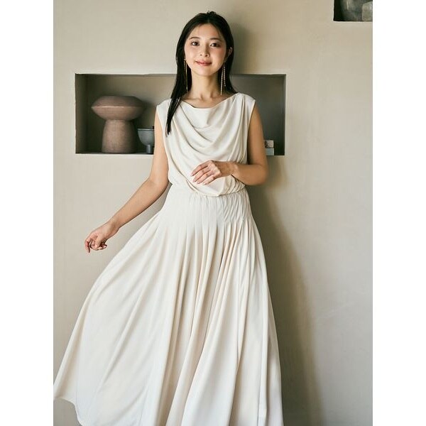 fray idドレープネックカットソーワンピース／ウォッシャブル・吸水速乾 ドレープネックカットソーワンピース／ウォッシャブル・吸水速乾