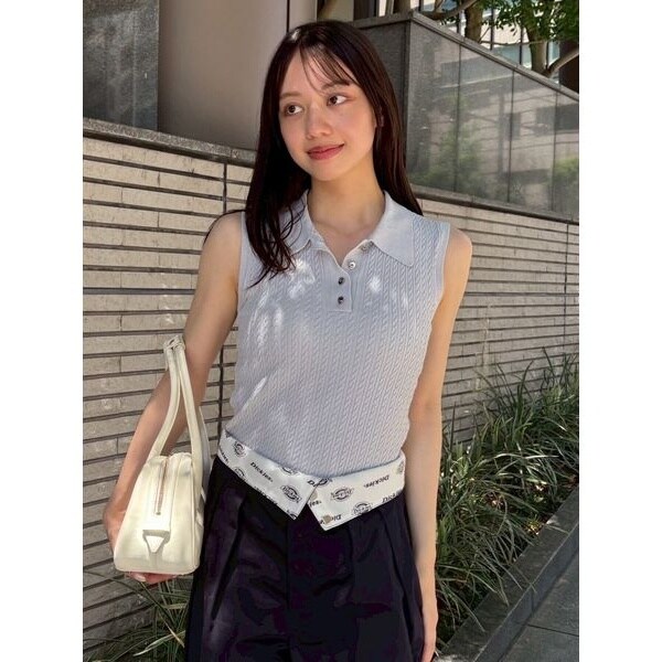 ノースリーブケーブルニットポロ／ウォッシャブル | フレイ アイディー