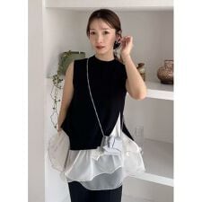 【WEB限定カラー】ラッフルフリルレイヤーニット