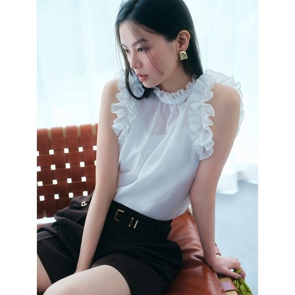 フリルシャーリングデザインブラウス | フレイ アイディー(FRAY