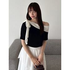 シフォンリボンオフショルニット | フレイ アイディー(FRAY I.D 