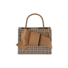 【ルエル】チェックリボンミドルバッグ