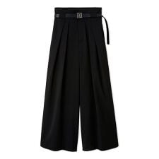 ベルト付きタックワイドパンツ