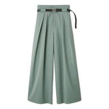 ベルト付きタックワイドパンツ