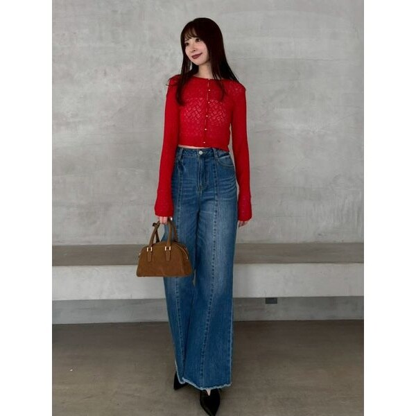 FURFUR カットワークデコレーションデニムパンツ FURFUR（ファーファー）の「カットワークデコレーションデニム
