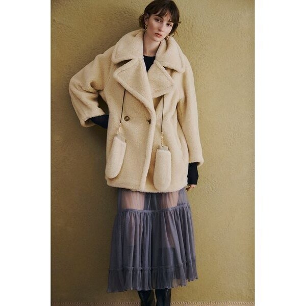 ECOPELボアミドルコート