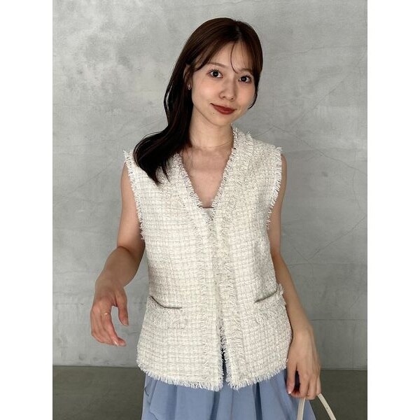 専用品　フレイアイディー　ボックスプリーツジレ／ウォッシャブル・防シワ・接触冷感 FRAY I.D｜ボックスプリーツジレ/ウォッシャブル・防シワ・接触