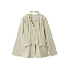 Vネックシャツジャケット