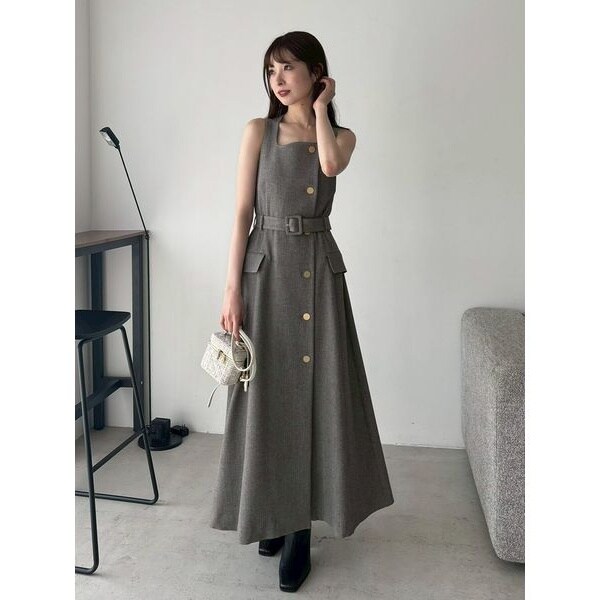 ※出品は18日まで※FRAY I.D ダブルヘリンボーンジレワンピース ダブルヘリンボーンジレワンピース（ワンピース）｜FRAY I.D（フレイ