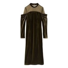 フレイ アイディー(FRAY I.D)のデコルテチュールベロアオフショルドレス