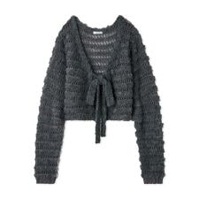 フレイ アイディー(FRAY I.D)のネット編みシャギーボーダーカーデ