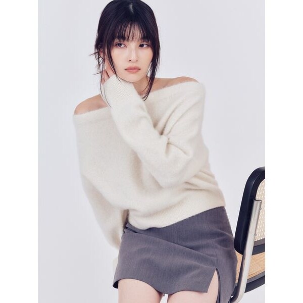フォックスカシミアオフショルニットトップス | フレイ アイディー