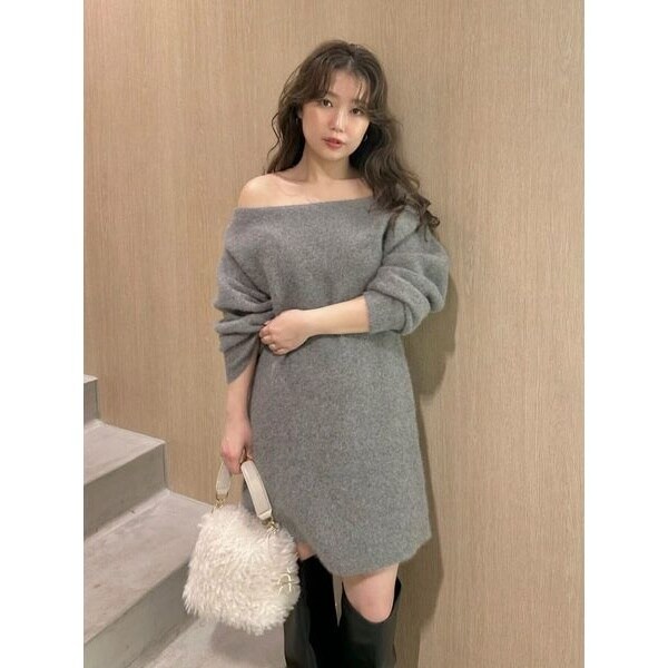 【フレイアイディー】リボンタイコンビニットチュニック リボンタイコンビニットチュニック(ニット)｜トップス｜FRAY I.D