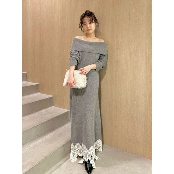 フォックスウールレースヘムワンピース | フレイ アイディー(FRAY I.D