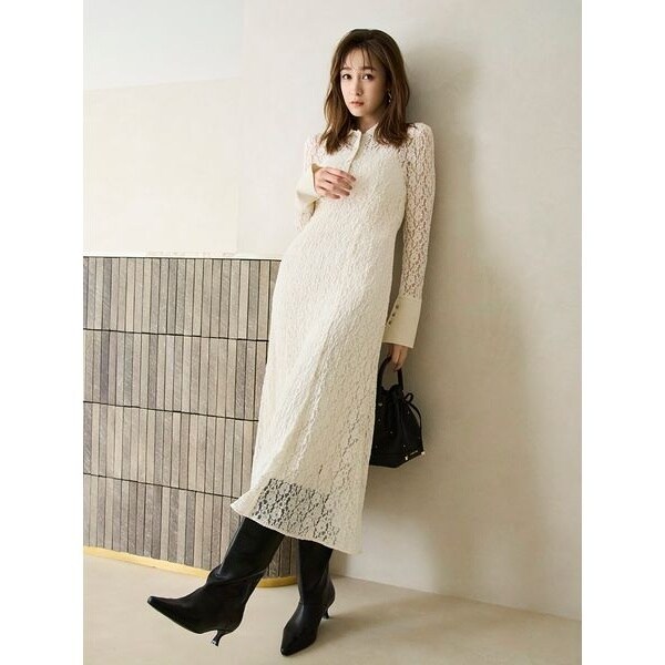 ストレッチレースポロカラーワンピース | フレイ アイディー(FRAY I.D