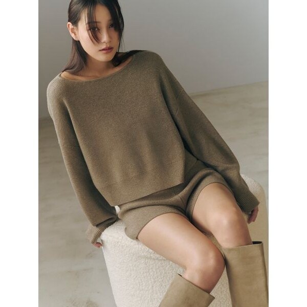 ウォッシャブルカシミヤシルクニットショートパンツ／ウォッシャブル