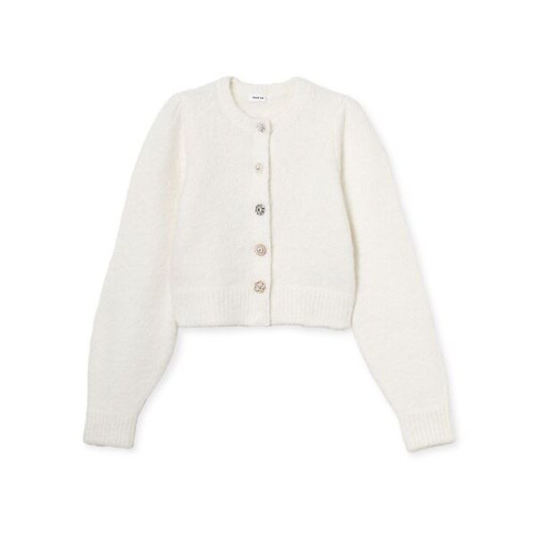 アルパカシャギービジューカーディガン | フレイ アイディー(FRAY I.D