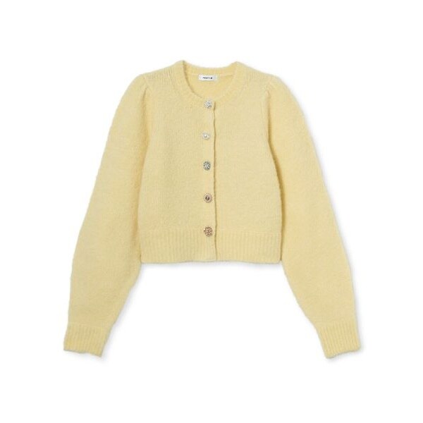 フレイアイディー　アルパカシャギービジューカーディガン　イエロー アルパカシャギービジューカーディガン | フレイ アイディー(FRAY I.D