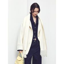 ブランケットフリンジコート