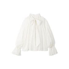 2wayシアーボウタイブラウス／ウォッシャブル