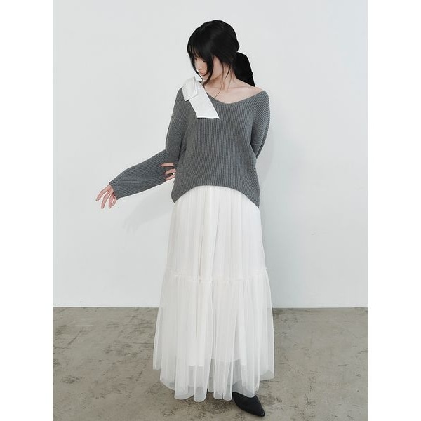 フォックスウールレースヘムワンピース | フレイ アイディー(FRAY I.D