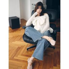 サイドラインワイドデニムパンツ