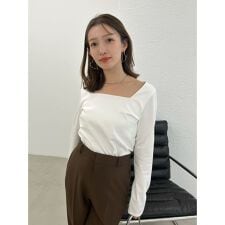 スクエアネックTシャツ／接触冷感