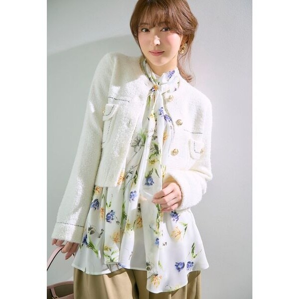 styling/ ミックスヤーンニットジャケット ミックスヤーンニットジャケット | フレイ アイディー(FRAY I.D