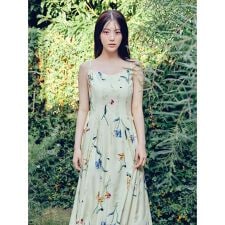 【00サイズあり】ボタニカルアシメパターンキャミワンピース