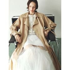 ライトフレアーロングトレンチコート／UVカット・接触冷感・撥水