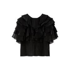 2wayフラワースリーブフリルブラウス