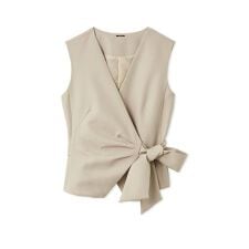 ノットデザインペプラムジレ／ウォッシャブル・UVカット・防シワ