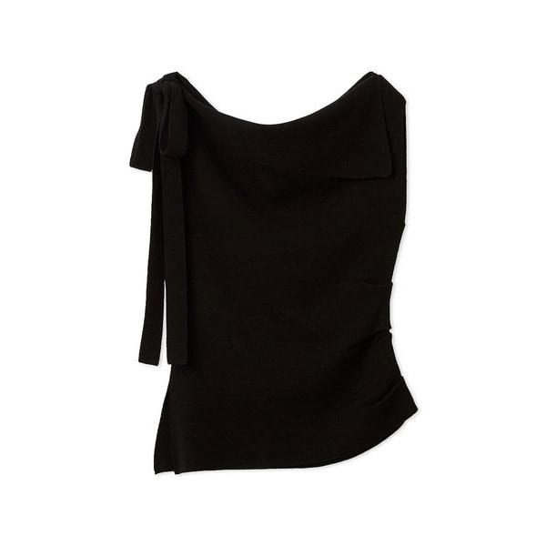 アシメネックドレープニット／ウォッシャブル