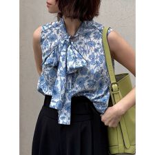 FRAY I.D MADE WITH LIBERTY FABRIC】ボウタイブラウス 