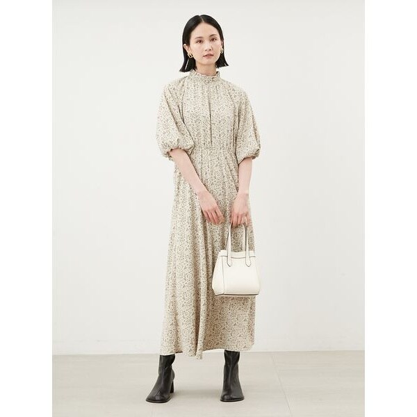 パフスリーブハイネック柄シフォンワンピース | ミラ オーウェン
