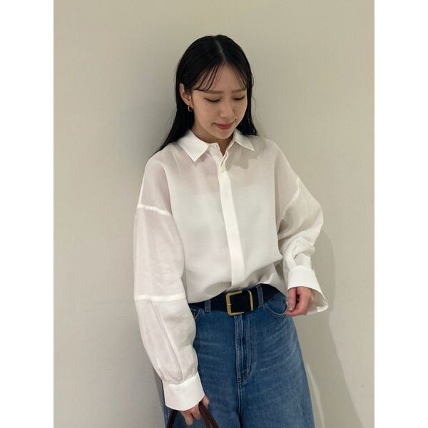 Mila Owen 釦ダウンクロップド丈コンパクトシャツ 釦ダウンクロップド丈コンパクトシャツ｜ミラオーウェンの通販