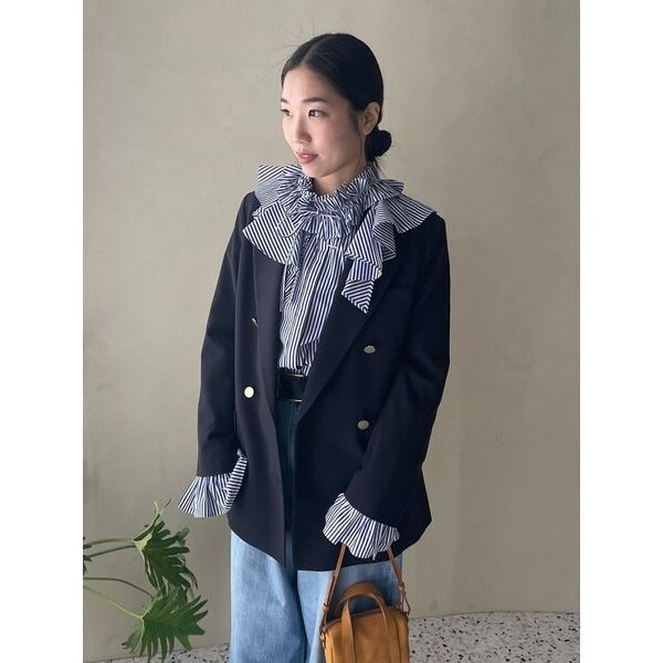 金釦ダブルブレストロングブレザー | ミラ オーウェン(Mila Owen
