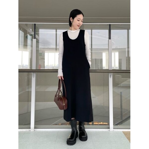 【未使用】MilaOwenスキッパー衿ロングニットワンピース セール】スキッパー衿ロングニットワンピース（ワンピース