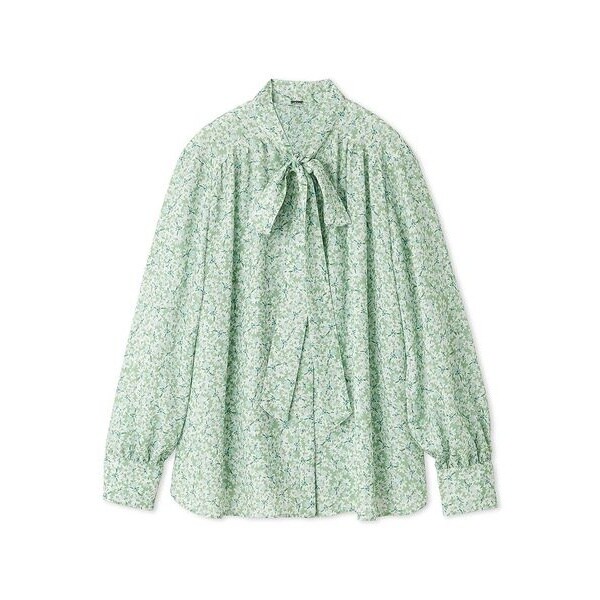 AKIKO OGAWA 定番ジョーゼットブラウス　ボウタイ　ミントグリーン AKIKO OGAWA 定番ジョーゼットブラウス ボウタイ ミントグリーン