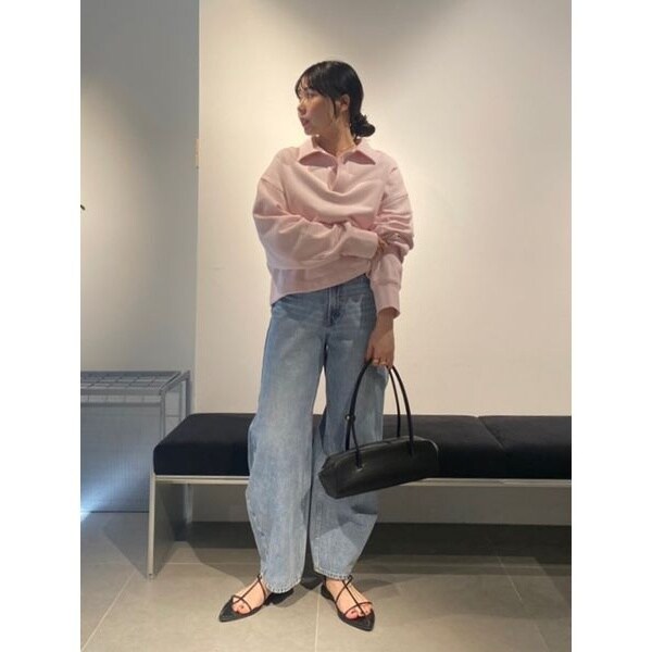 Mila Owen ショート丈ラガースウェットトップスPNK ミラ オーウェン Mila Owen ショート丈ラガースウェットトップス