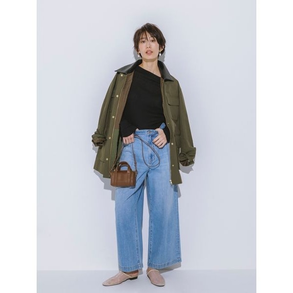 【新品未使用】Mila Owen ワイドテーパードカットアウトデニムパンツ Mila Owen｜【WEB限定00サイズ】ワイドテーパードカットアウト