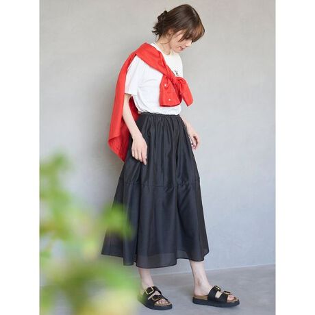 ウエストゴムポケットデザインフレアスカート | ミラ オーウェン(Mila  