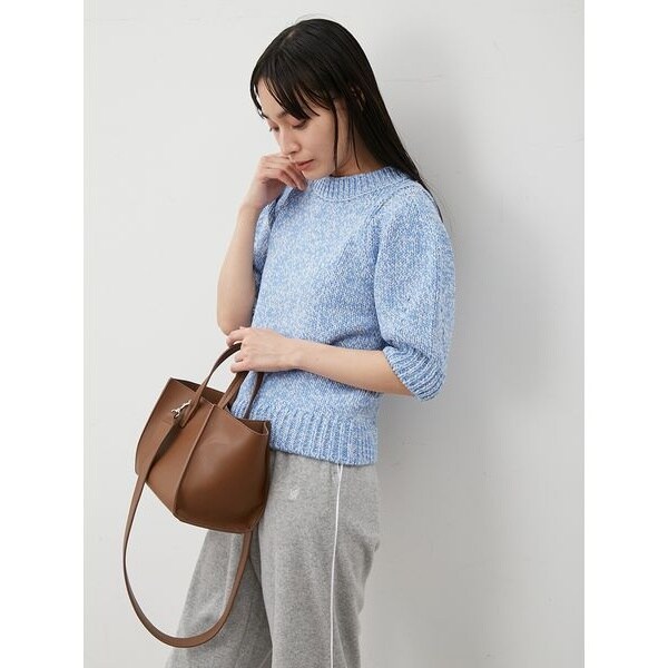 Mila Owen❤︎ノットディテールノースリニットトップス　新品タグ付き ノットディテールノースリニットトップス｜ミラオーウェンの通販