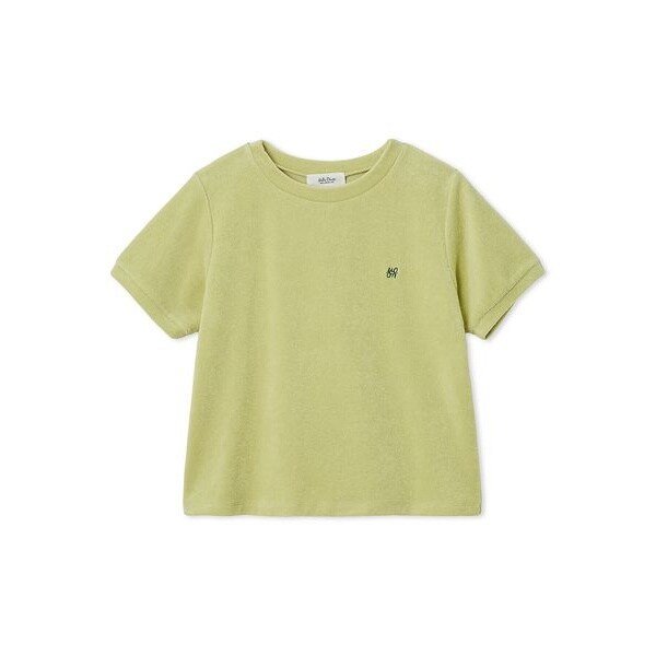Mila Owen - ミラオーウェン　ボートネック短丈ワイドボーダーTシャツ　イエロー　１ Mila Owen（ミラオーウェン）の「ボートネック短丈ワイド