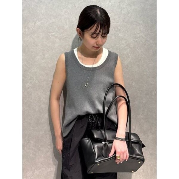 ミラ オーウェン Mila Owen オーガニック半袖リブTOPS （グレー