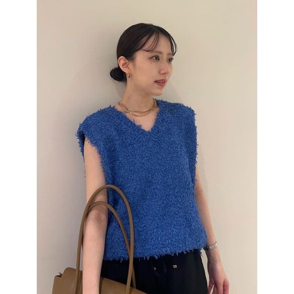 【未使用】Mila Owen 2wayチュールヤーンニットベスト 前後2WAYチュールヤーンニットベスト（ベスト）｜Mila Owen