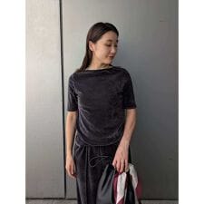 【セットアップ対応】ベロアSET UP2wayボートネックプルオーバー