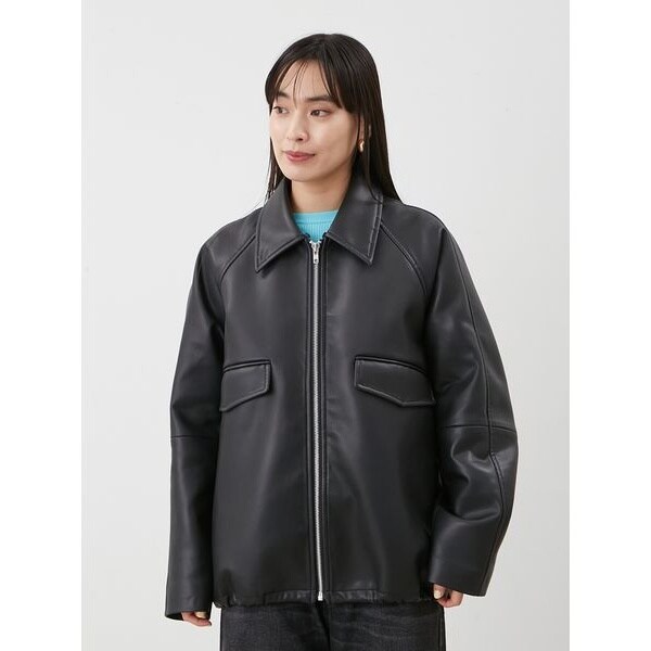 ステンカラーフェイクレザーブルゾン | ミラ オーウェン(Mila Owen